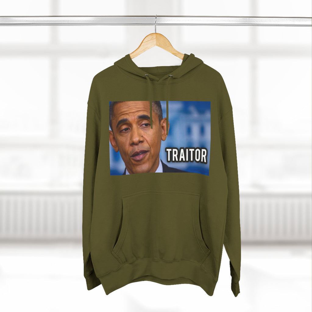 The SCIF "Presidential Traitor Meme" Fleece Hoodie, Back "Money On Pallets Meme."