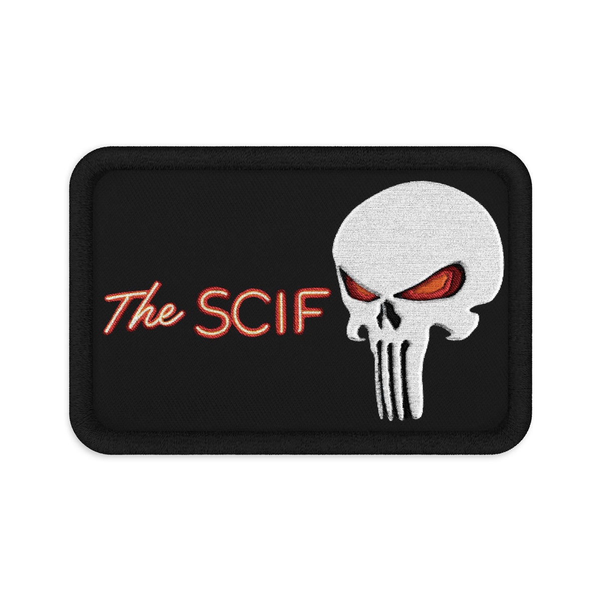 The SCIF Skull "Solid White" logo Embroidered Patch