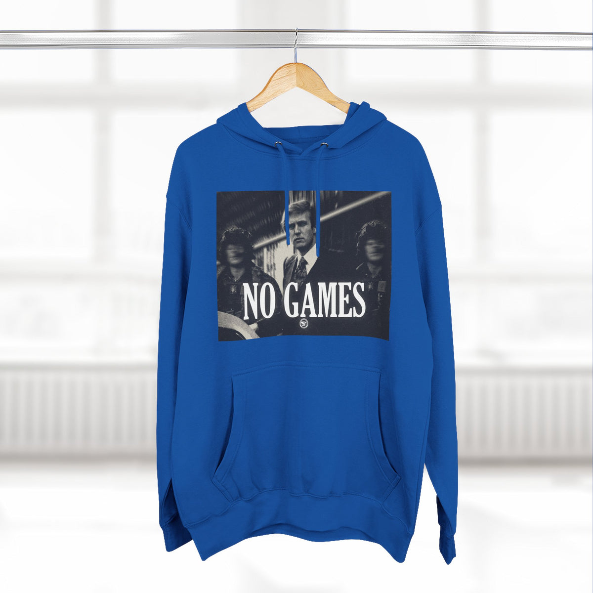 The SCIF "No Games" Hoodie – Vintage Noir Graphic Fleece Pullover