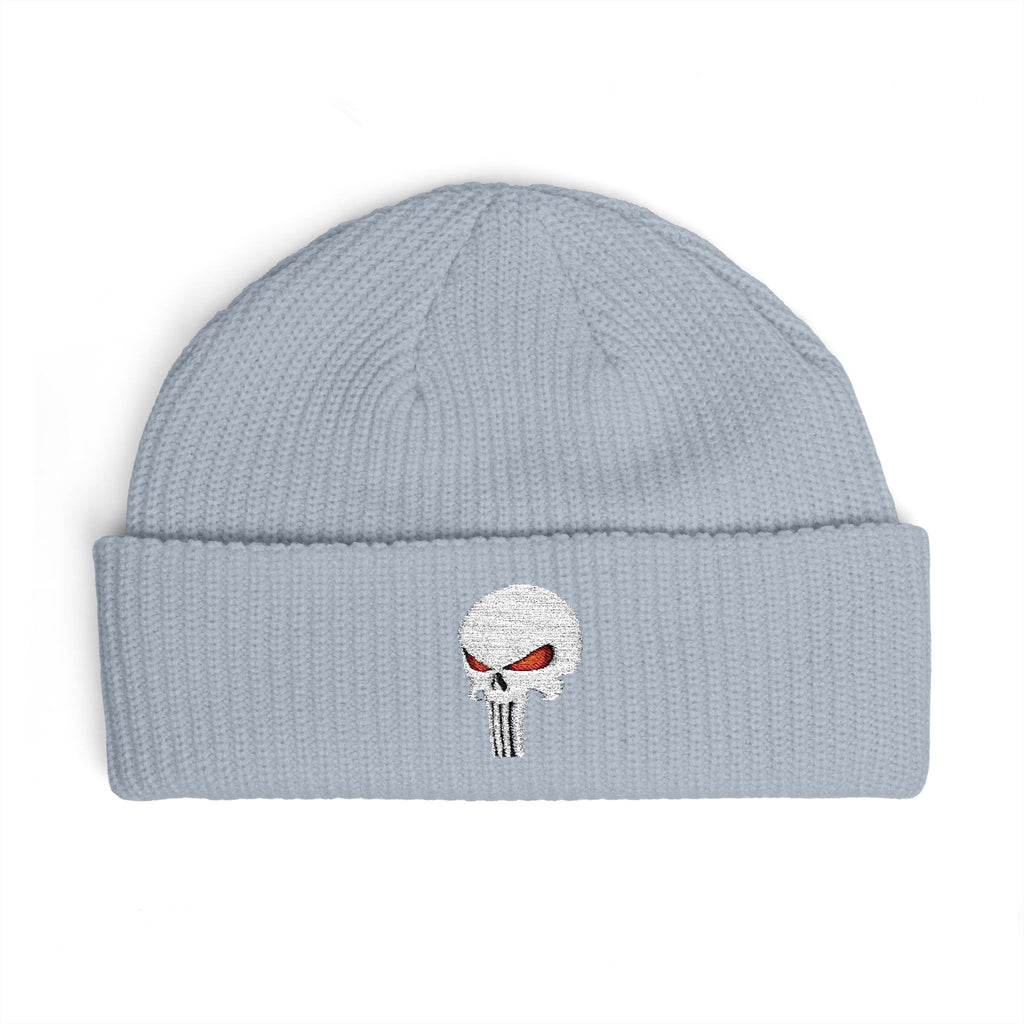 The SCIF "Solid White" Skull Embroidered Cuff Beanie