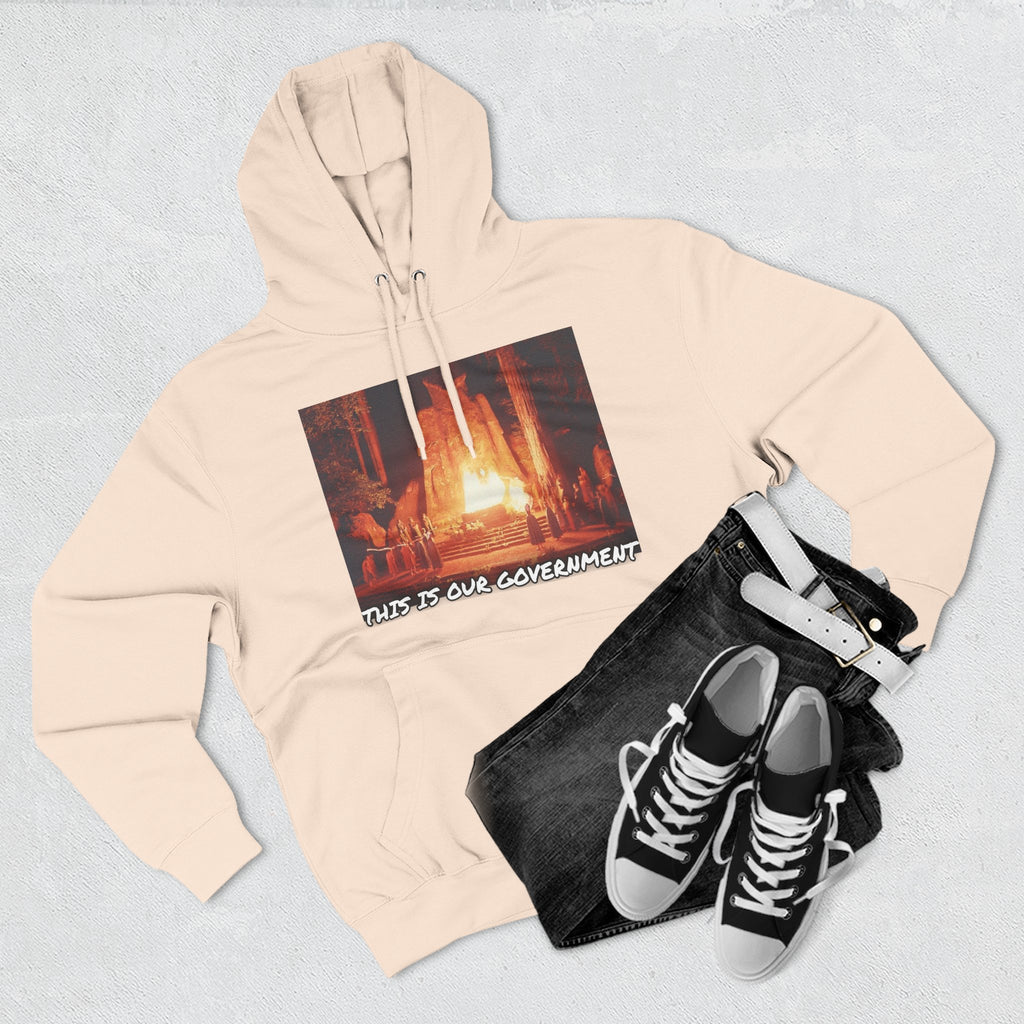 The SCIF Moloch Bohemian Grove "This Is Our Government," Hoodie, Back Quote "Truth Is the Most Effective Weapon..."