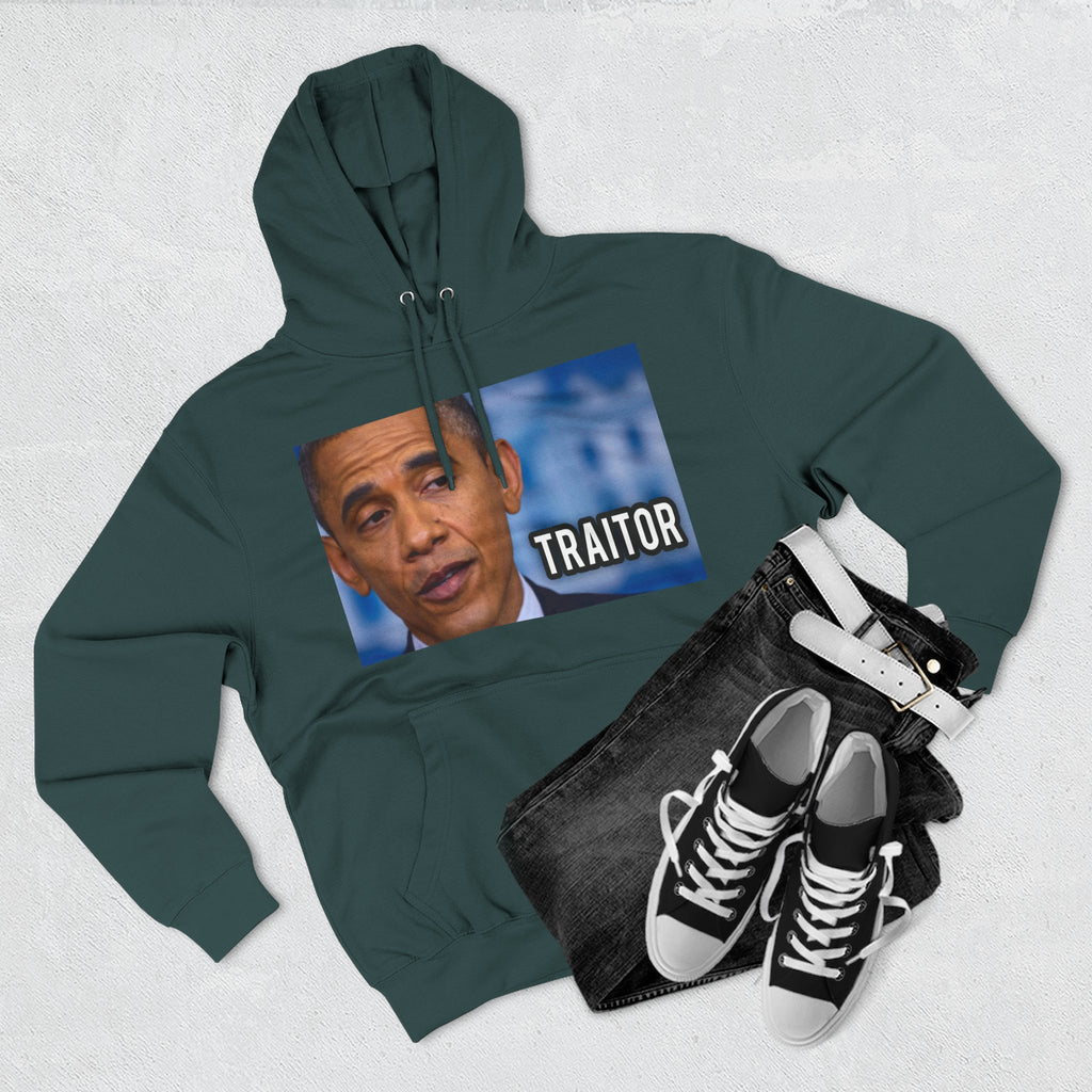 The SCIF "Presidential Traitor Meme" Fleece Hoodie, Back "Money On Pallets Meme."