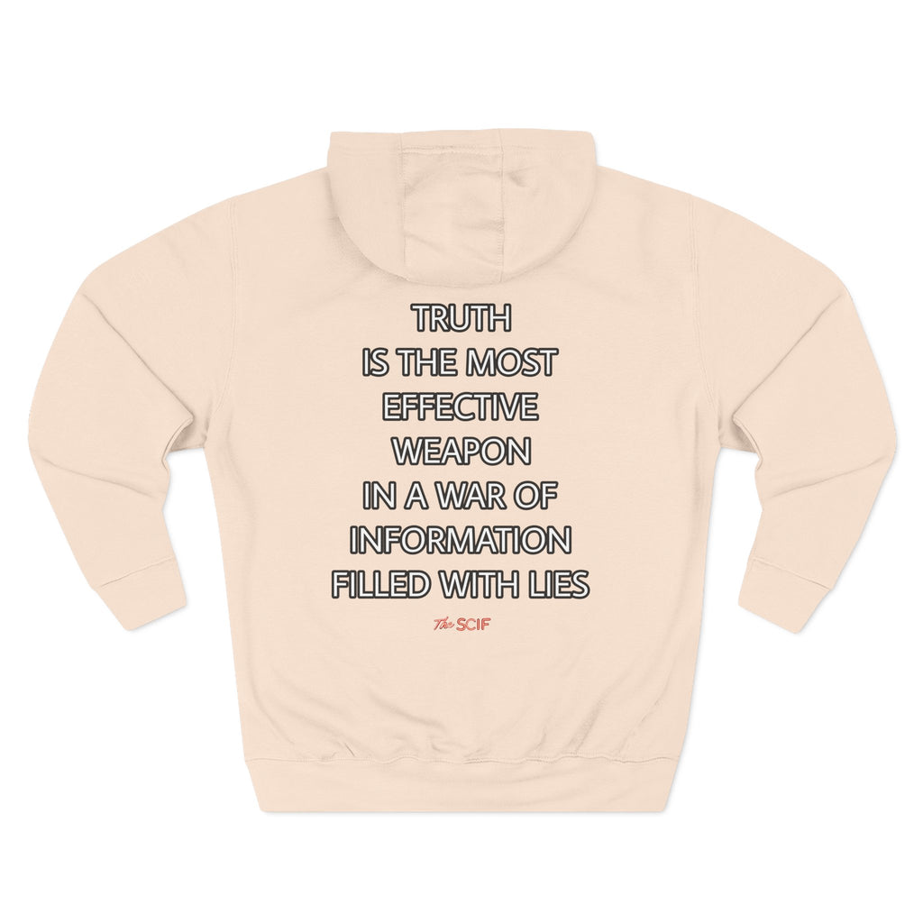 The SCIF Moloch Bohemian Grove "This Is Our Government," Hoodie, Back Quote "Truth Is the Most Effective Weapon..."