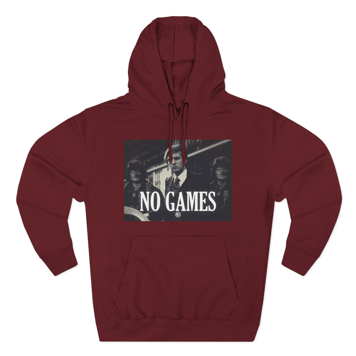 The SCIF "No Games" Hoodie – Vintage Noir Graphic Fleece Pullover