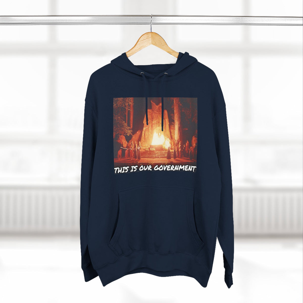 The SCIF Moloch Bohemian Grove "This Is Our Government," Hoodie, Back Quote "Truth Is the Most Effective Weapon..."
