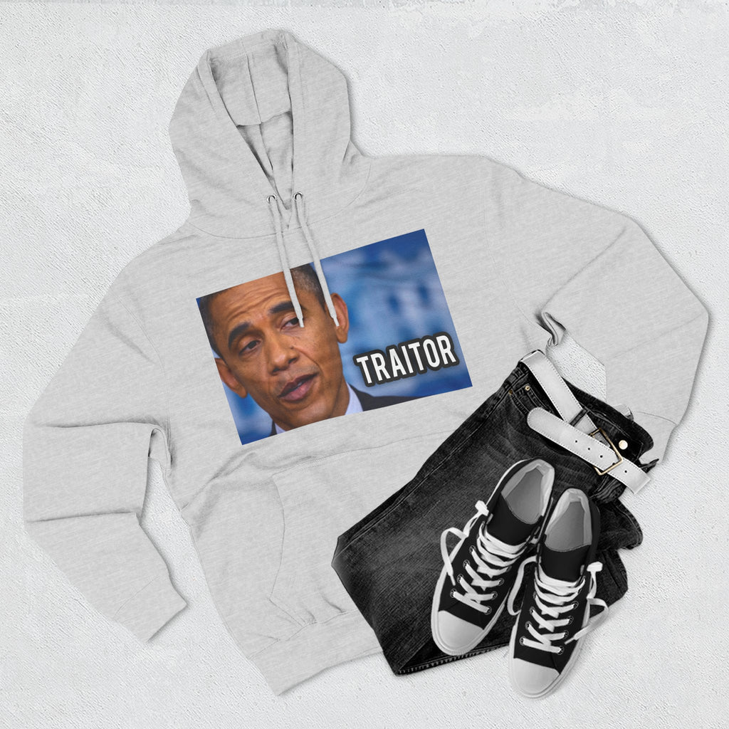 The SCIF "Presidential Traitor Meme" Fleece Hoodie, Back "Money On Pallets Meme."