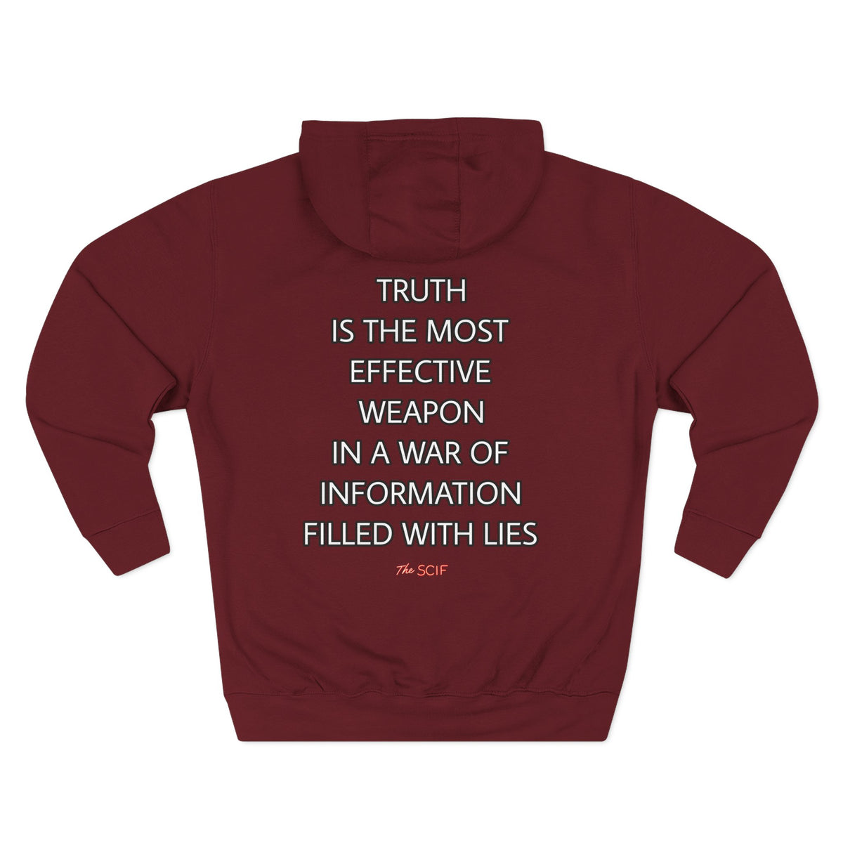 The SCIF Moloch Bohemian Grove "This Is Our Government," Hoodie, Back Quote "Truth Is the Most Effective Weapon..."