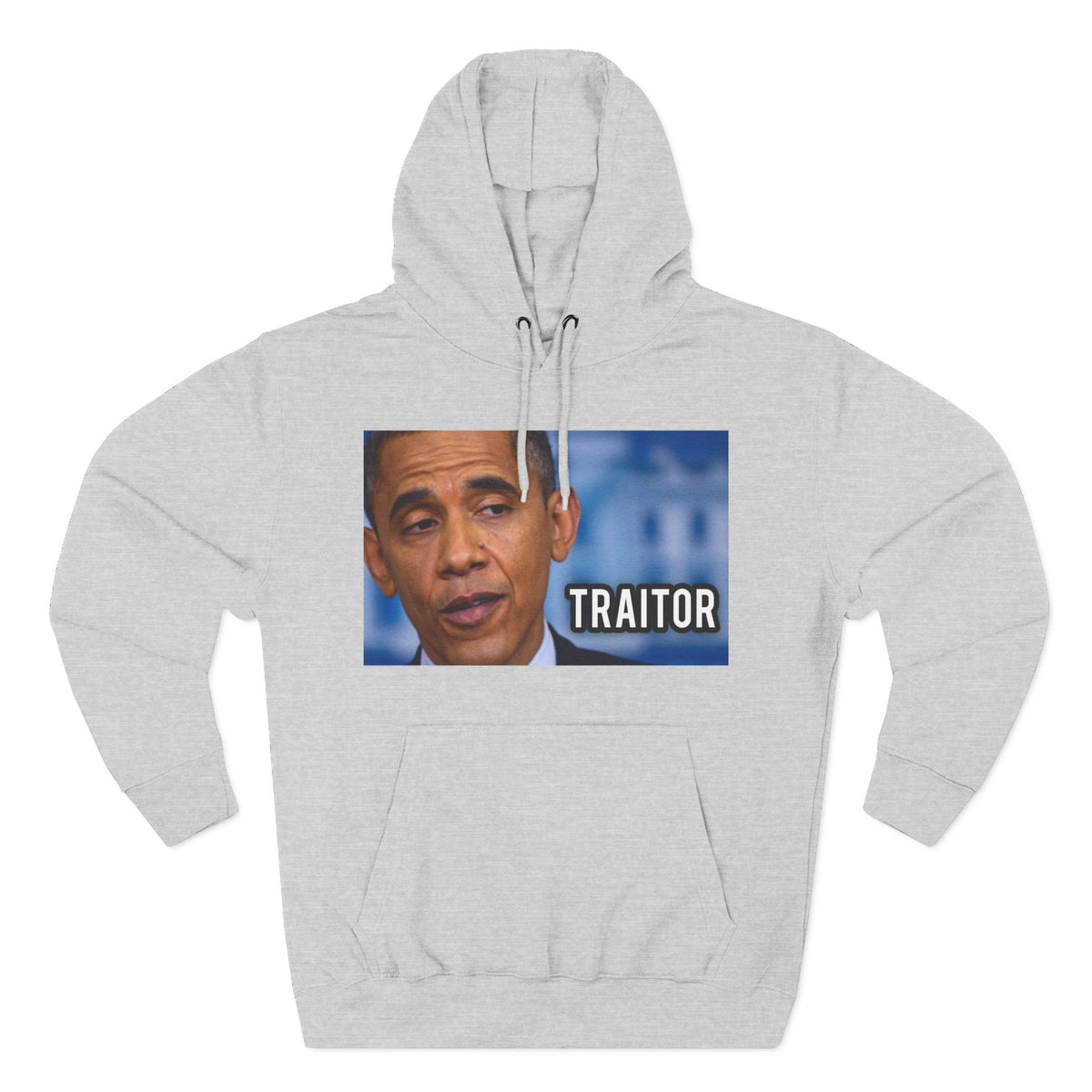 The SCIF "Presidential Traitor Meme" Fleece Hoodie, Back "Money On Pallets Meme."
