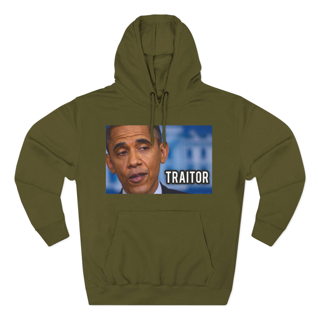 The SCIF "Presidential Traitor Meme" Fleece Hoodie, Back "Money On Pallets Meme."
