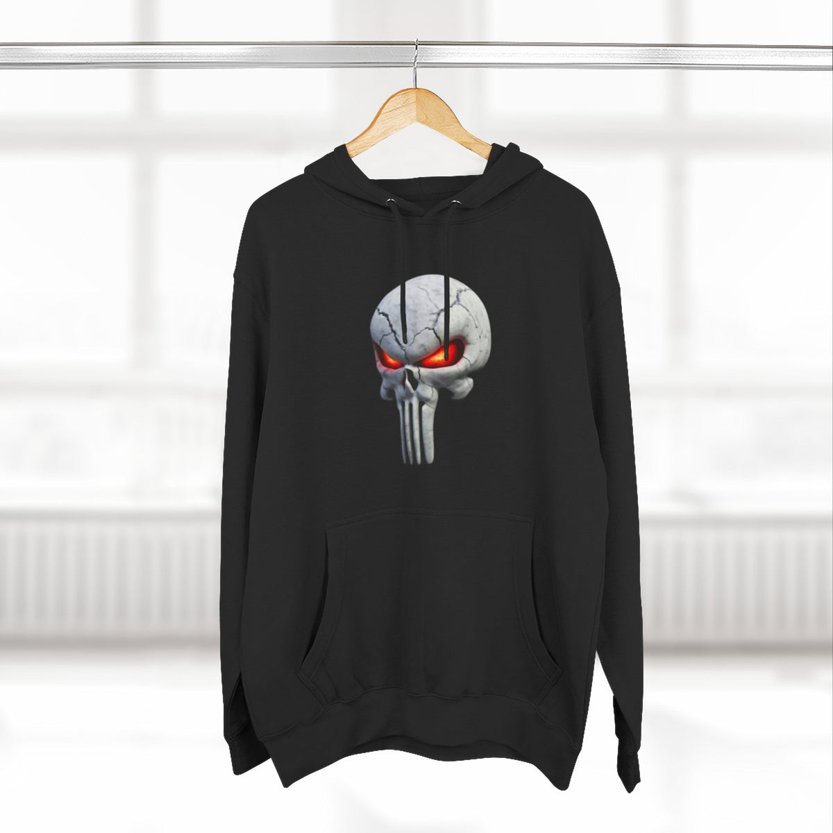 The SCIF Skull Hoodie with Red Glowing Eyes