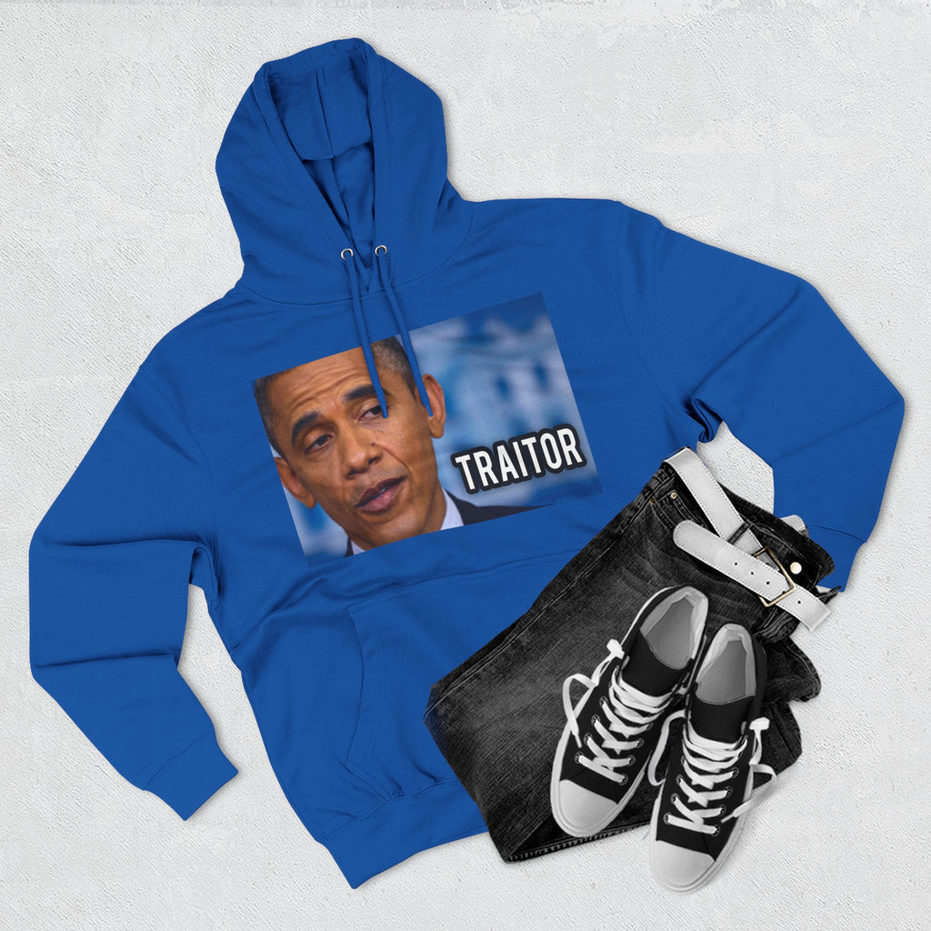 The SCIF "Presidential Traitor Meme" Fleece Hoodie, Back "Money On Pallets Meme."