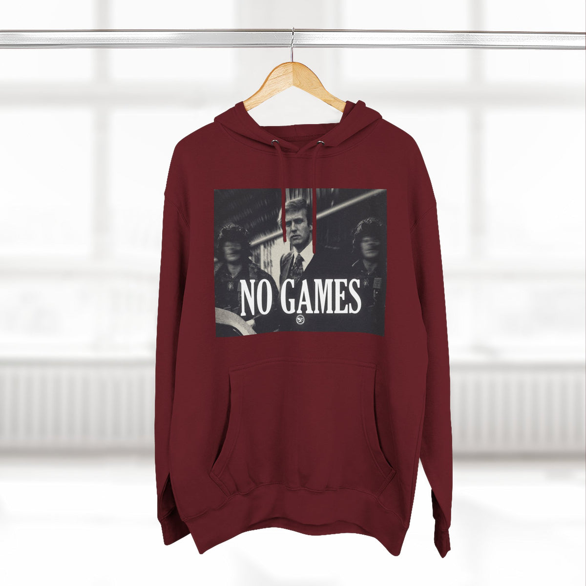 The SCIF "No Games" Hoodie – Vintage Noir Graphic Fleece Pullover