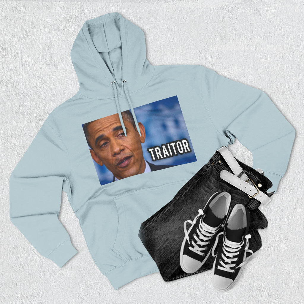 The SCIF "Presidential Traitor Meme" Fleece Hoodie, Back "Money On Pallets Meme."