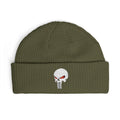 The SCIF "Solid White" Skull Embroidered Cuff Beanie