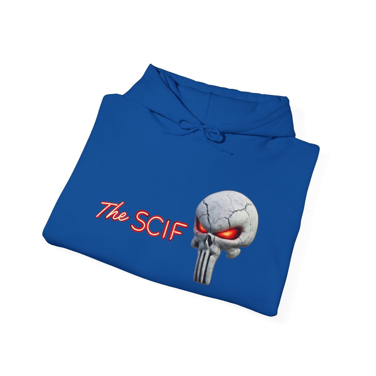 The SCIF Skull logo Graphic Hoodie, Right Sleeve "President Eyes" Graphic, Left Sleeve "Digital Warrior" Quote Graphic.