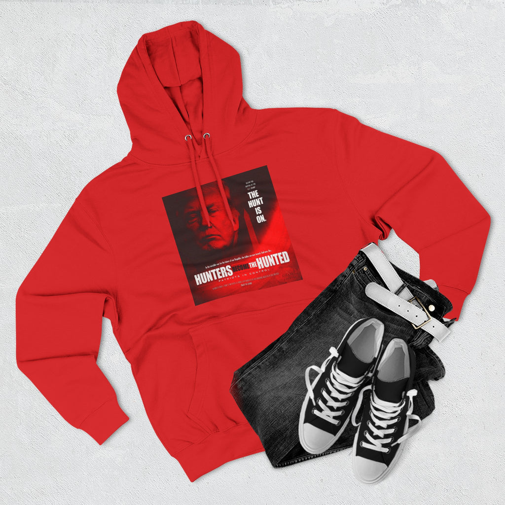 The SCIF "Hunters Become the Hunted Hoodie" – Red Noir Graphic Fleece Pullover
