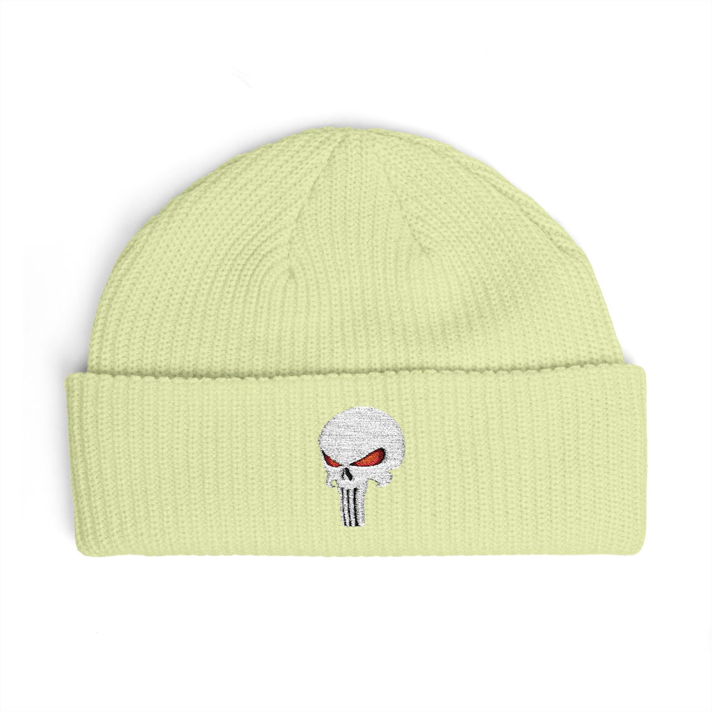 The SCIF "Solid White" Skull Embroidered Cuff Beanie