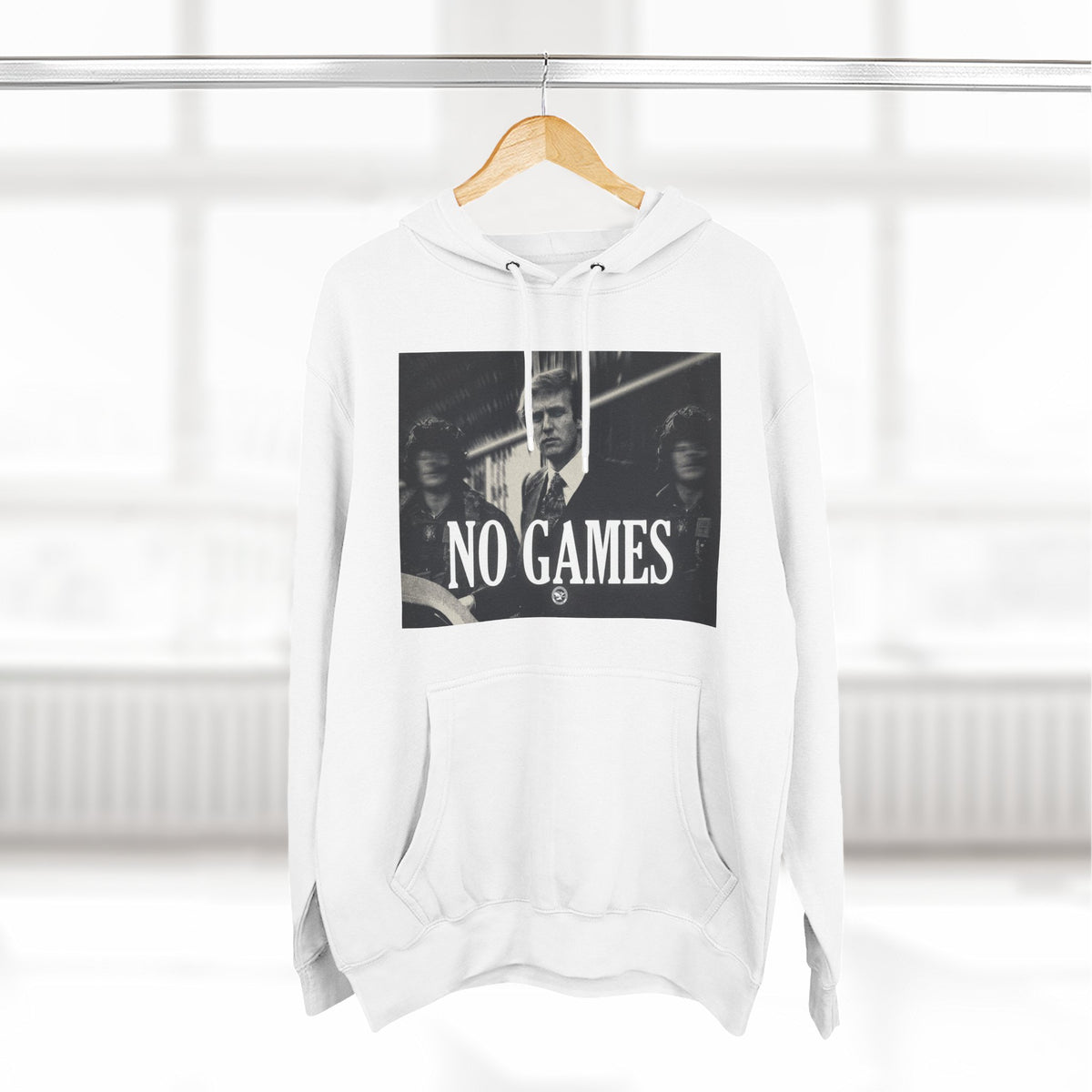 The SCIF "No Games" Hoodie – Vintage Noir Graphic Fleece Pullover