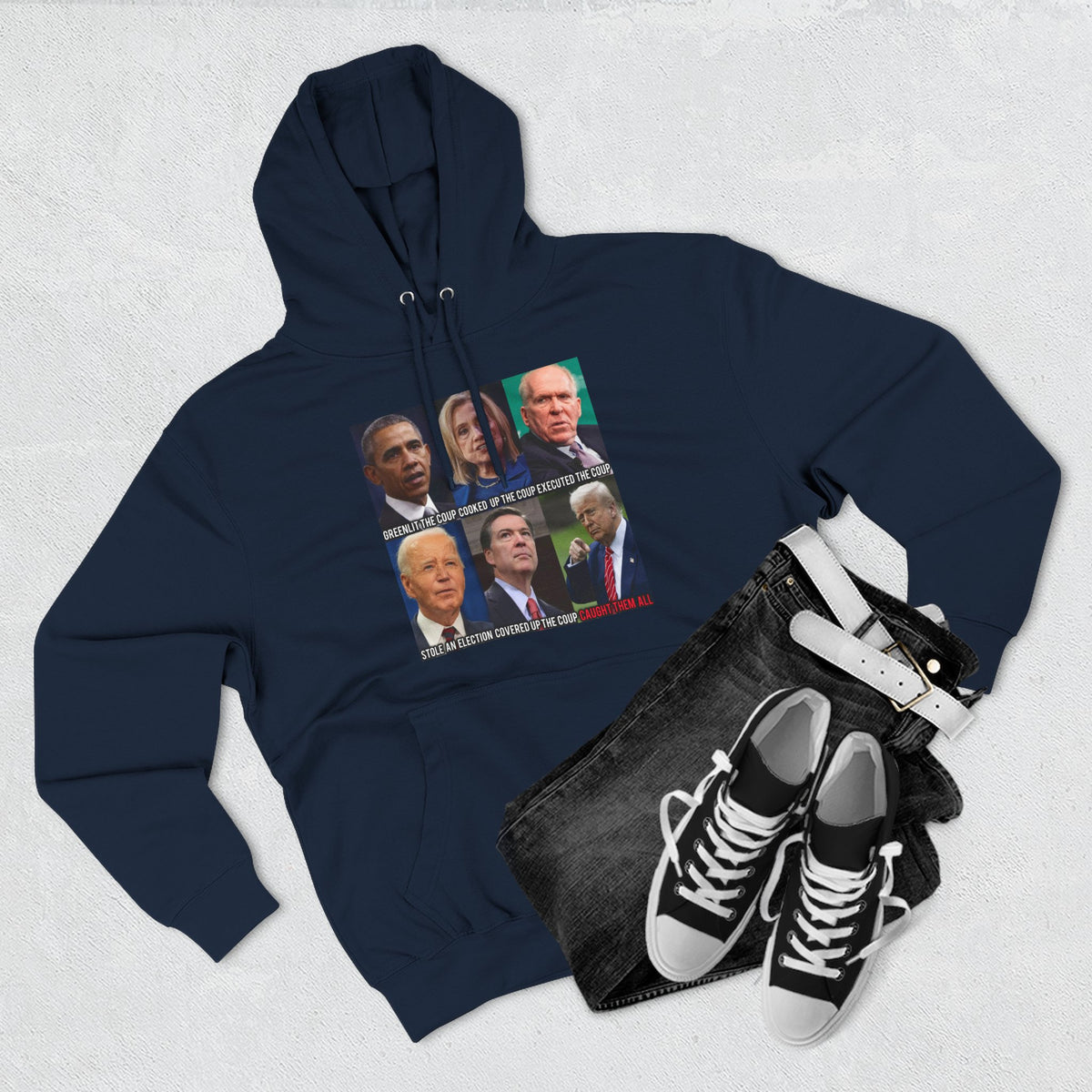 The SCIF Political Figures "Caught Them All" Fleece Hoodie
