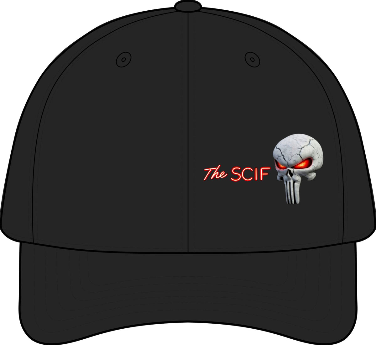 The SCIF Skull logo Snapback hat