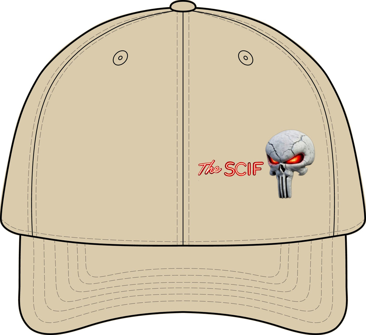 The SCIF Skull logo Snapback hat