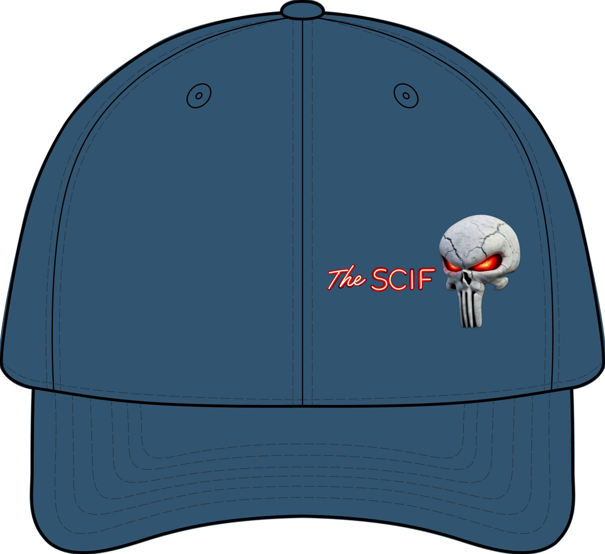 The SCIF Skull logo Snapback hat