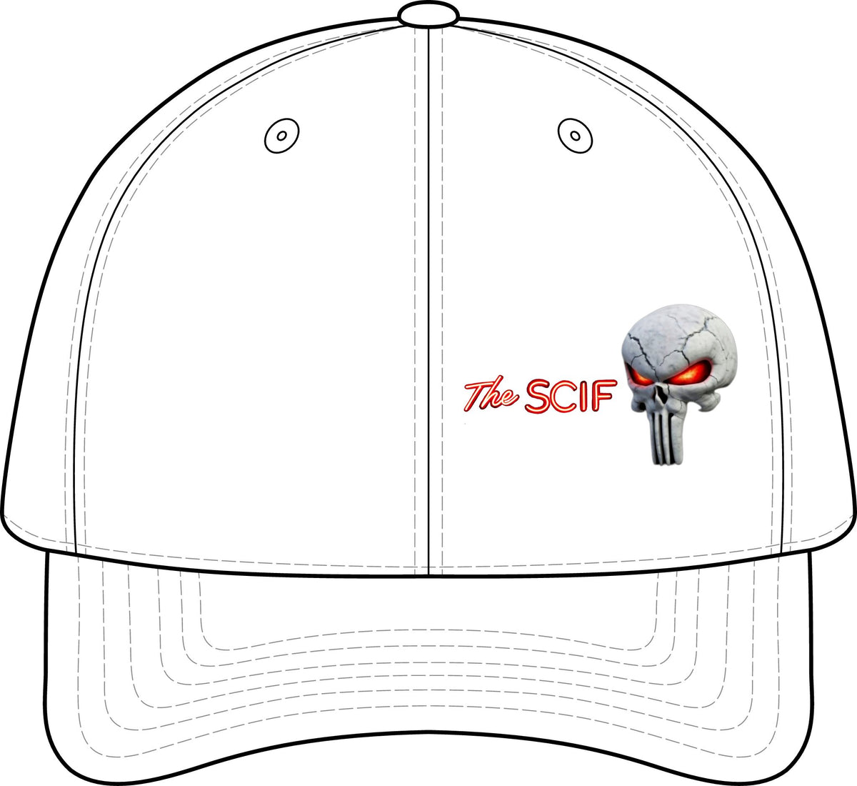 The SCIF Skull logo Snapback hat