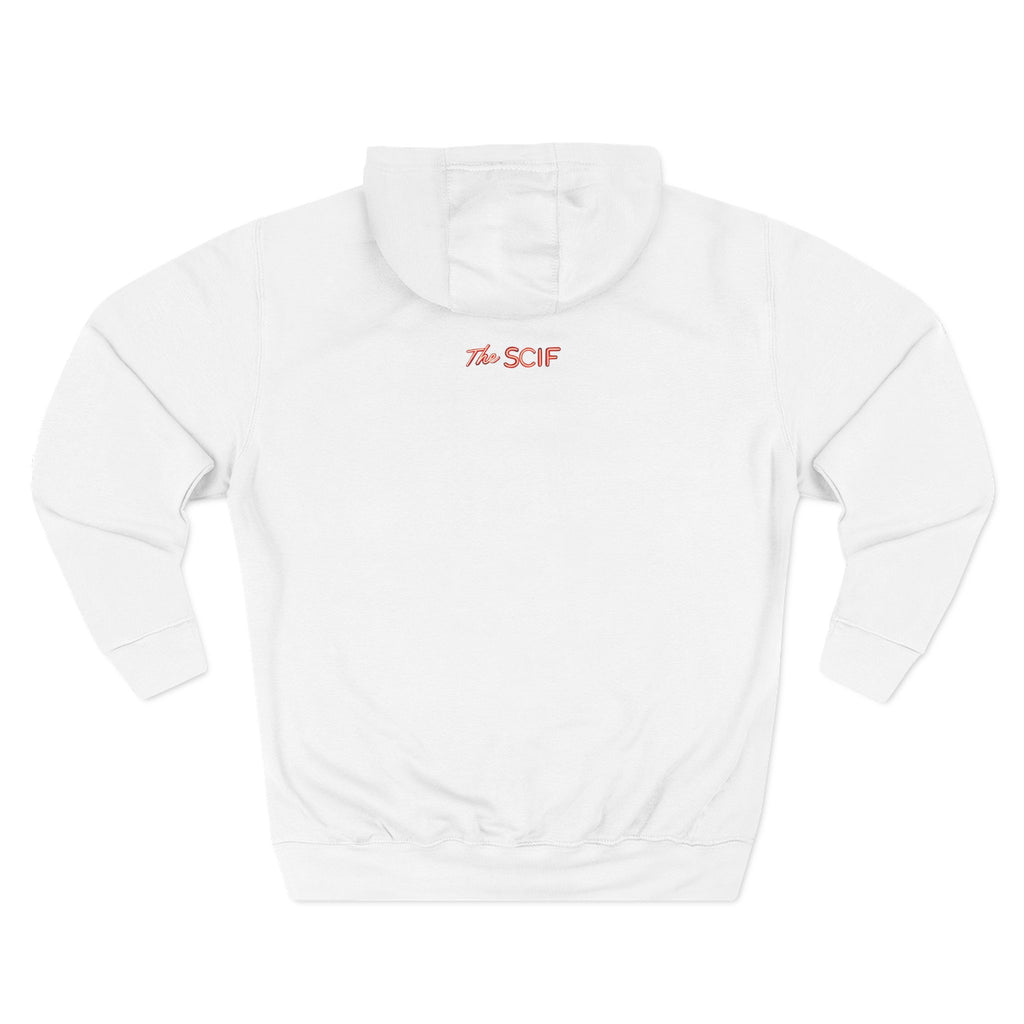 The SCIF "Hunters Become the Hunted Hoodie" – Red Noir Graphic Fleece Pullover