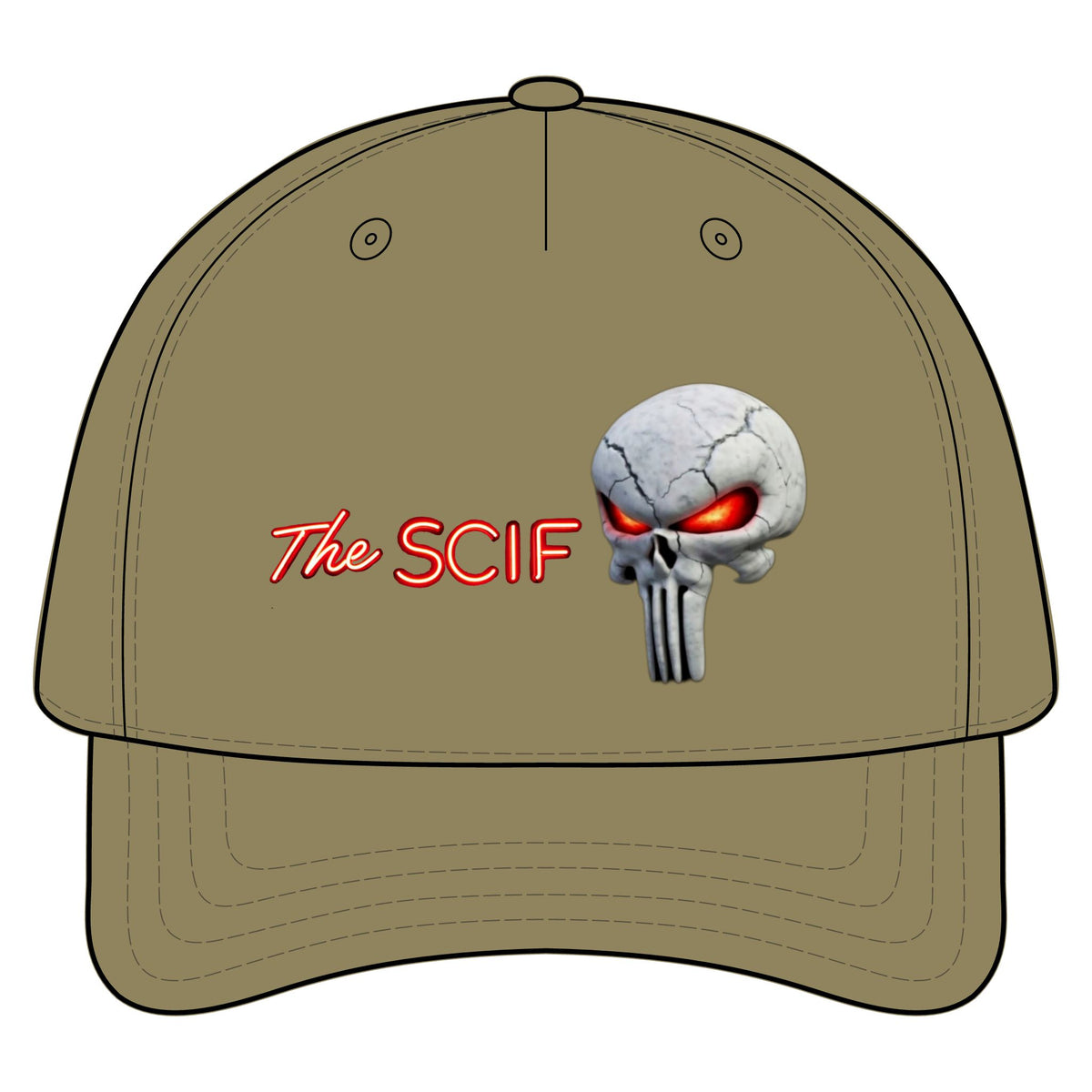 The SCIF Logo/Skull 5 Panel Snapback Hat