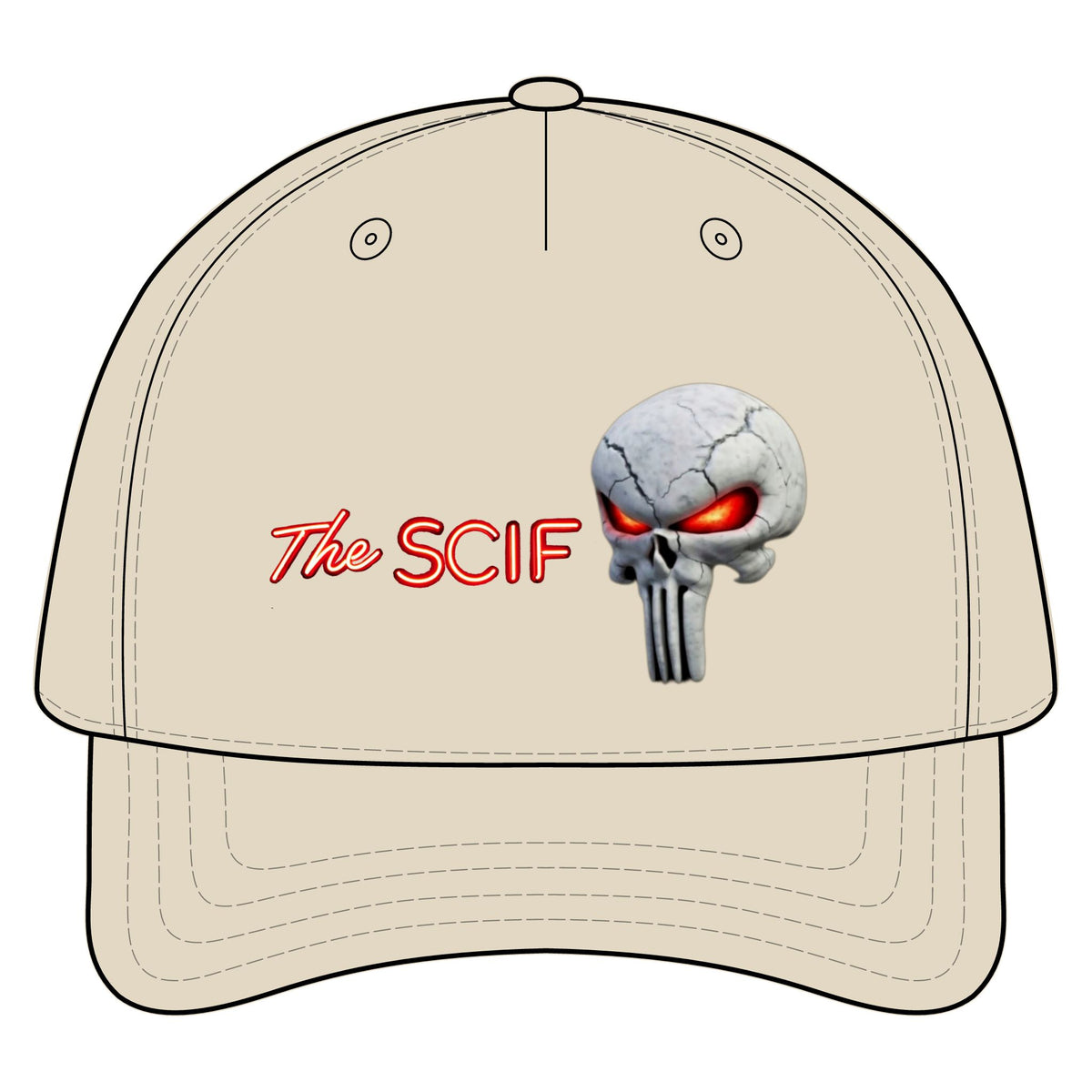 The SCIF Logo/Skull 5 Panel Snapback Hat