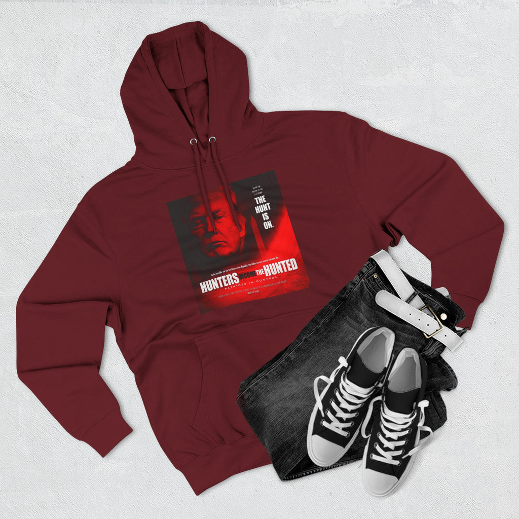 The SCIF "Hunters Become the Hunted Hoodie" – Red Noir Graphic Fleece Pullover