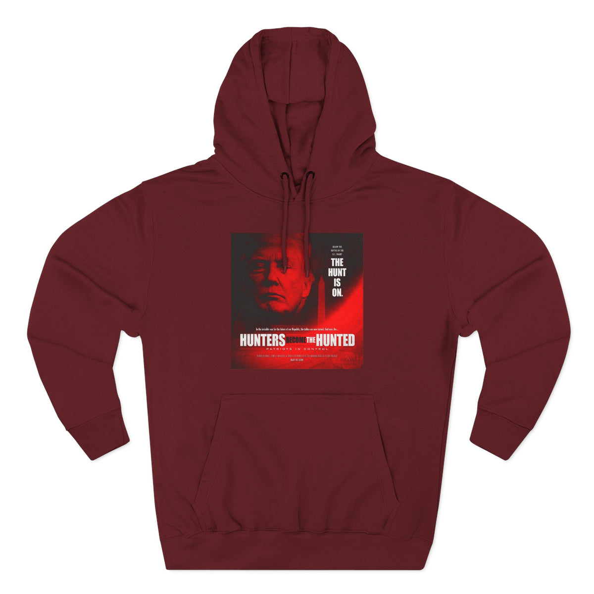 The SCIF "Hunters Become the Hunted Hoodie" – Red Noir Graphic Fleece Pullover