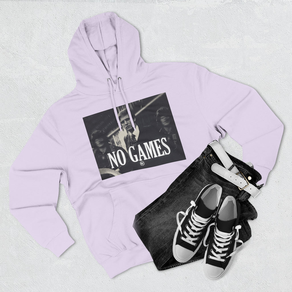 The SCIF "No Games" Hoodie – Vintage Noir Graphic Fleece Pullover