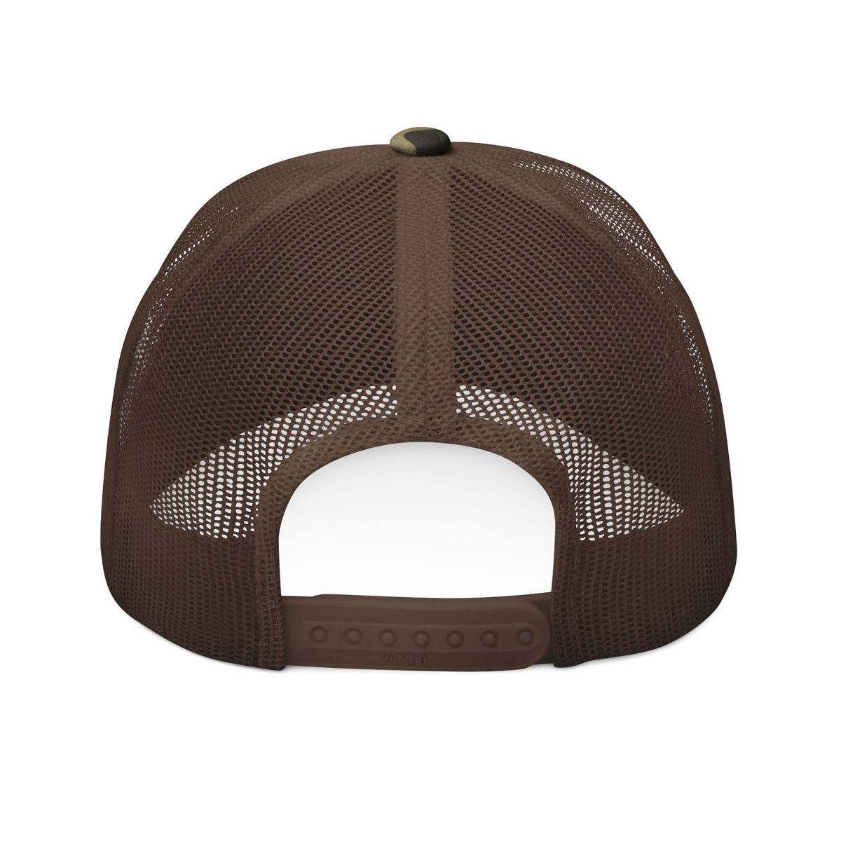 Camouflage Trucker Hat with The SCIF Skull "Solid White" Embroidery