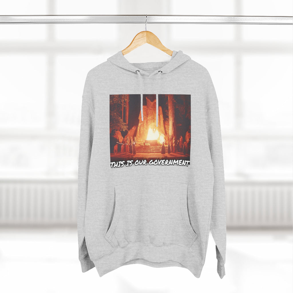 The SCIF Moloch Bohemian Grove "This Is Our Government," Hoodie, Back Quote "Truth Is the Most Effective Weapon..."