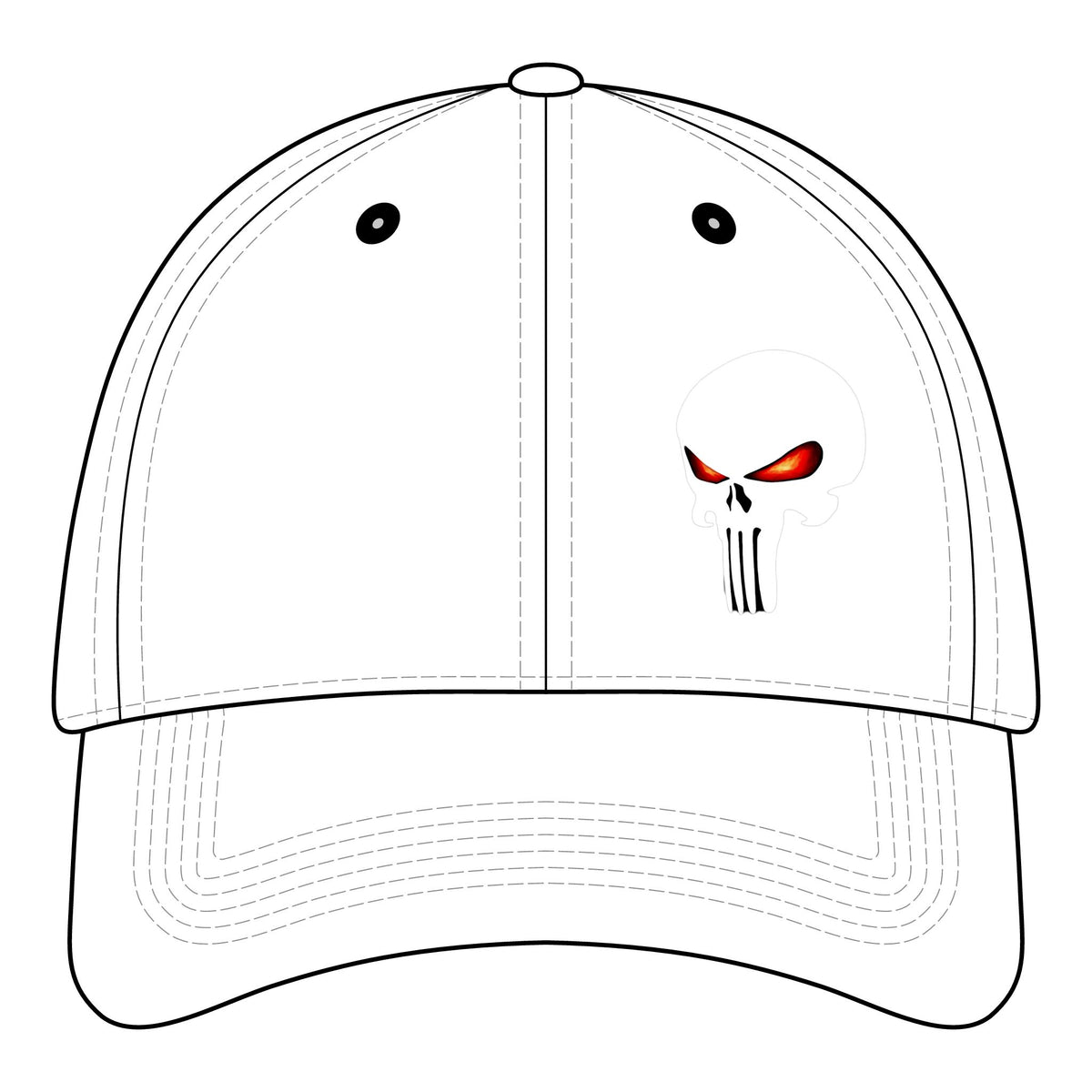The SCIF Skull "Solid White" Embroidered Strapback