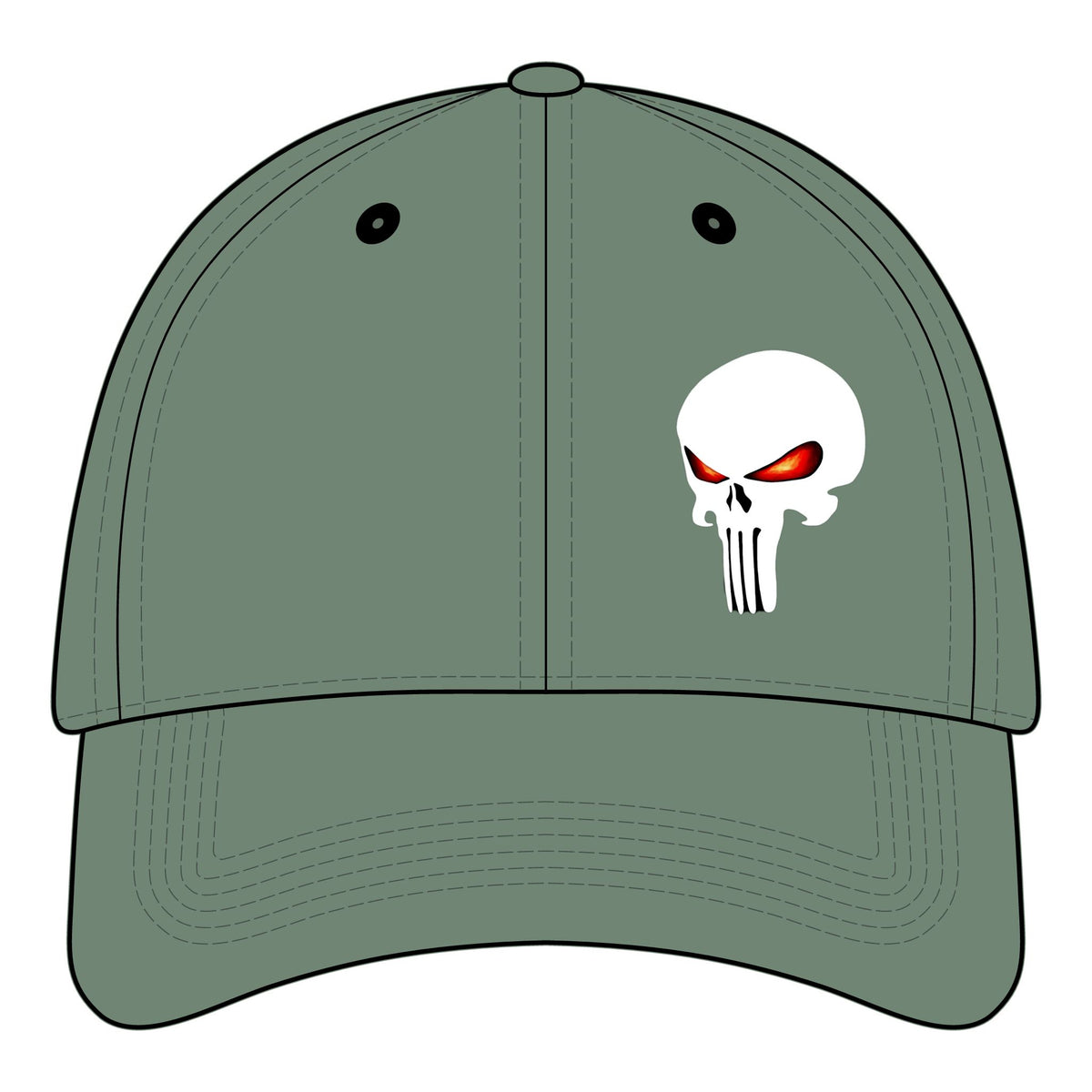 The SCIF Skull "Solid White" Embroidered Strapback