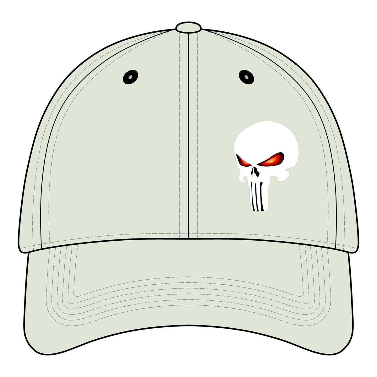 The SCIF Skull "Solid White" Embroidered Strapback