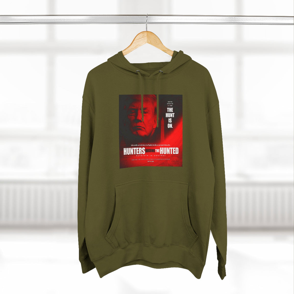 The SCIF "Hunters Become the Hunted Hoodie" – Red Noir Graphic Fleece Pullover