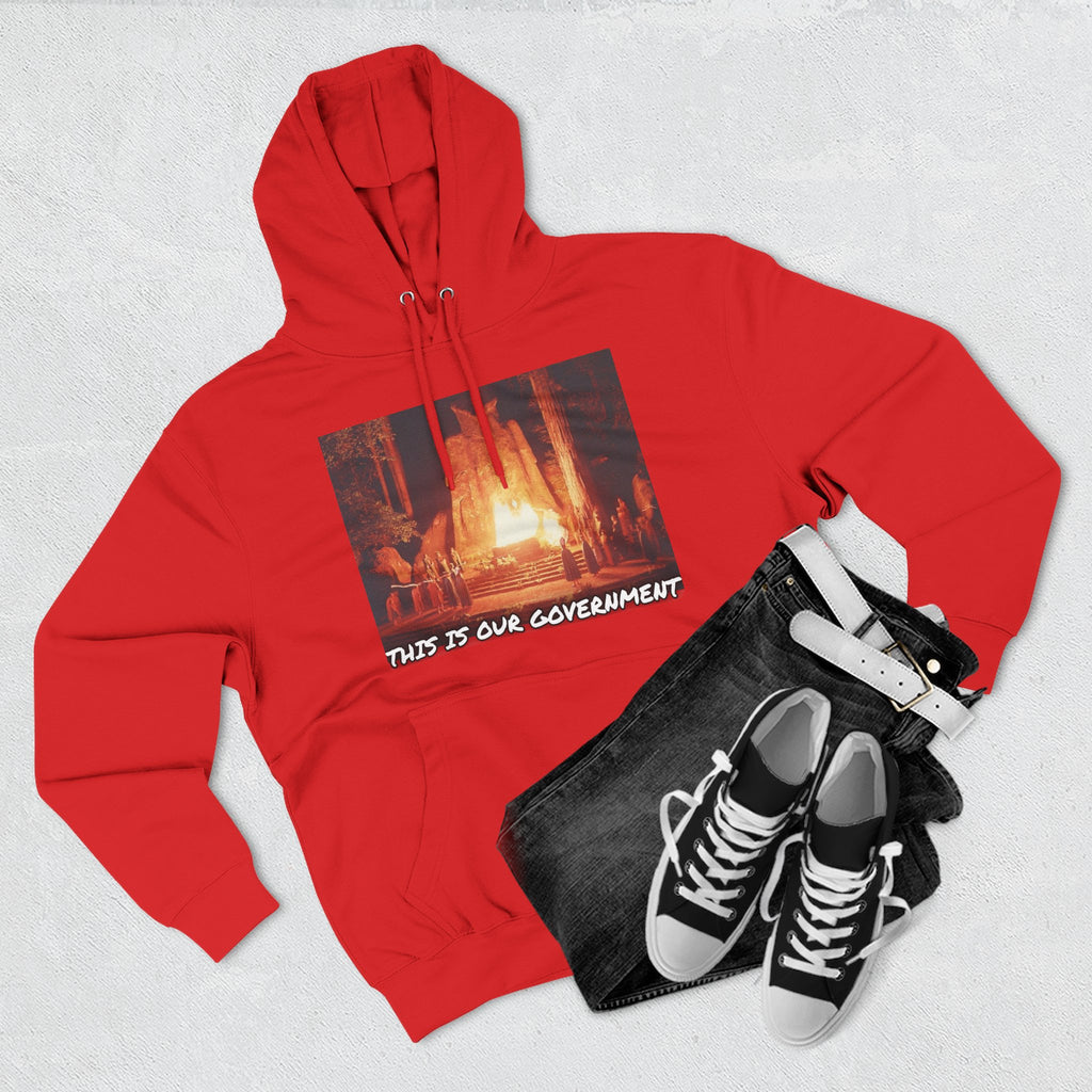 The SCIF Moloch Bohemian Grove "This Is Our Government," Hoodie, Back Quote "Truth Is the Most Effective Weapon..."