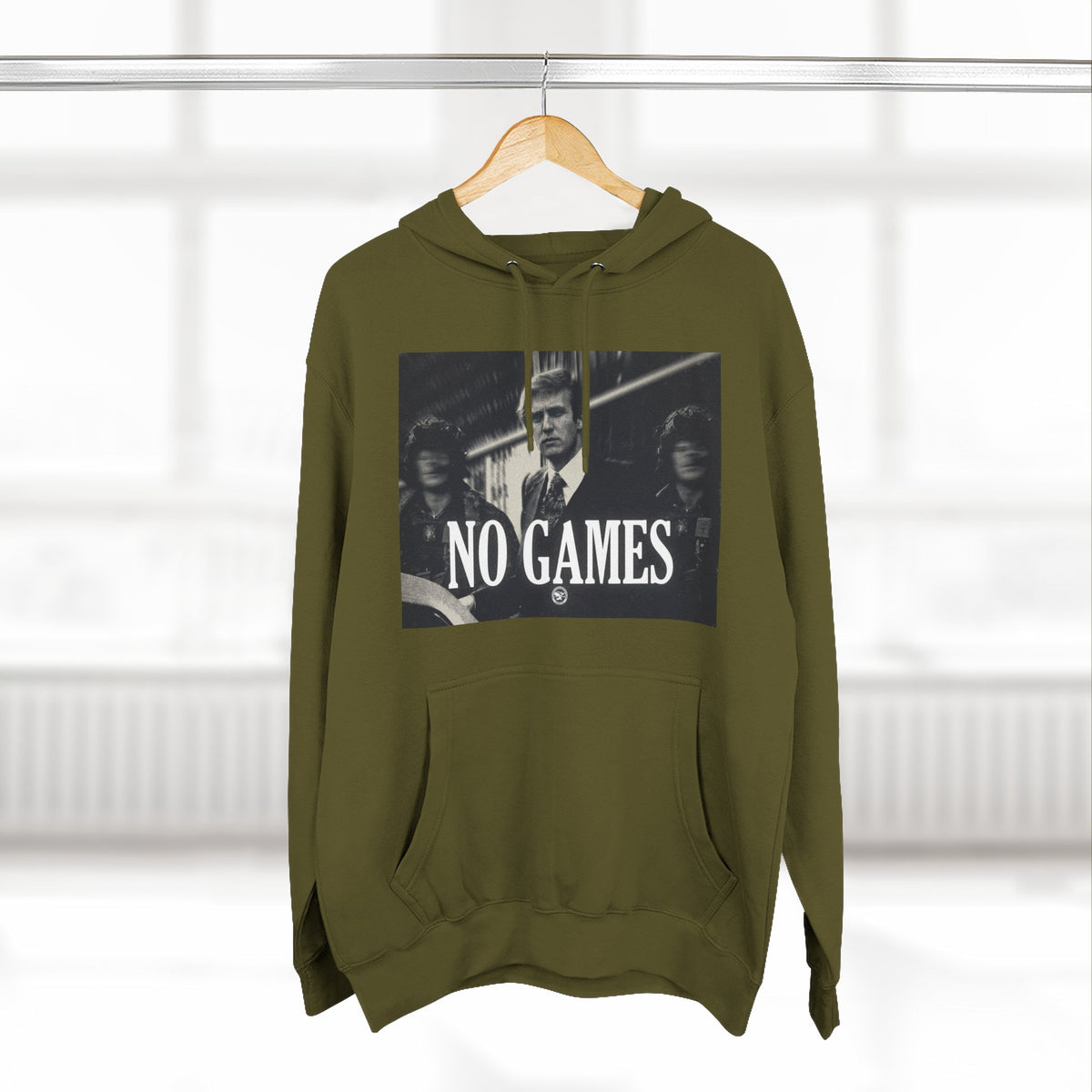The SCIF "No Games" Hoodie – Vintage Noir Graphic Fleece Pullover
