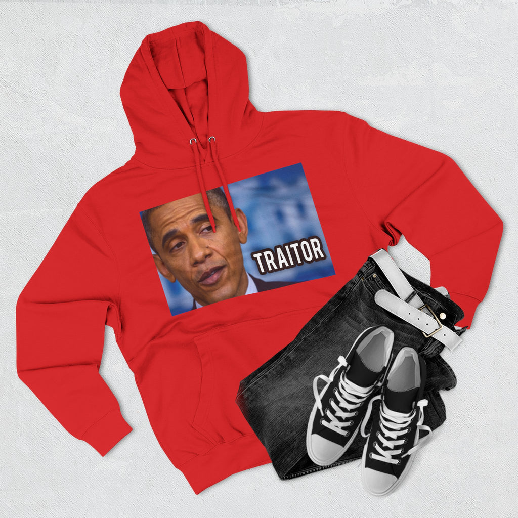 The SCIF "Presidential Traitor Meme" Fleece Hoodie, Back "Money On Pallets Meme."