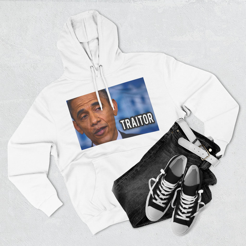 The SCIF "Presidential Traitor Meme" Fleece Hoodie, Back "Money On Pallets Meme."
