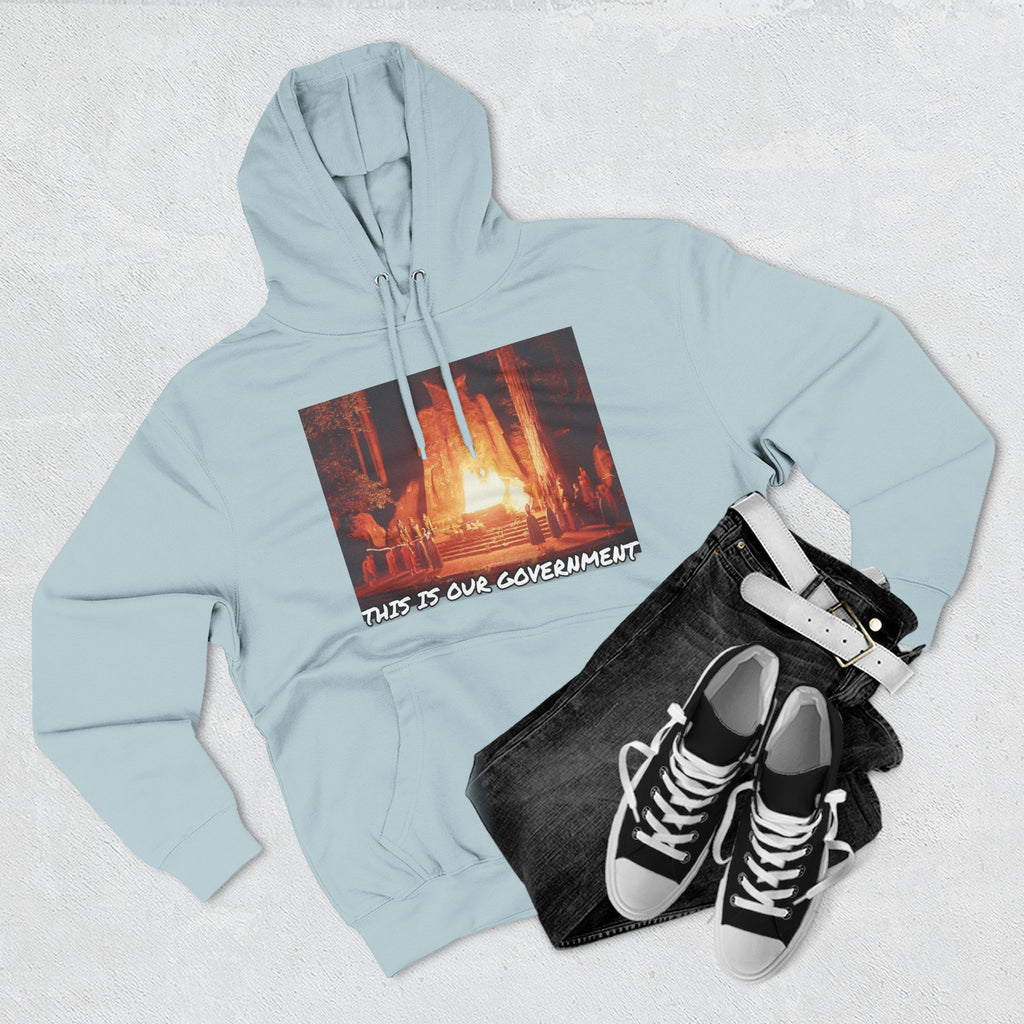 The SCIF Moloch Bohemian Grove "This Is Our Government," Hoodie, Back Quote "Truth Is the Most Effective Weapon..."