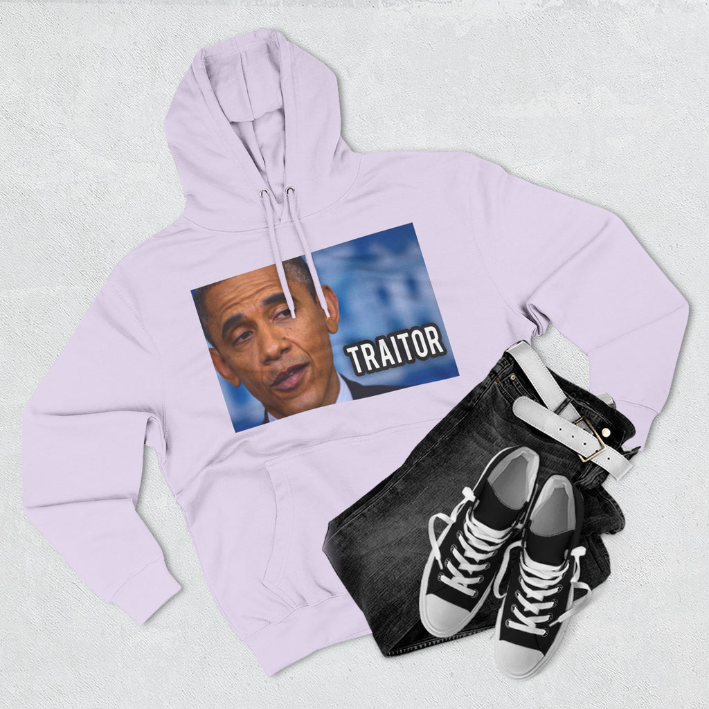 The SCIF "Presidential Traitor Meme" Fleece Hoodie, Back "Money On Pallets Meme."