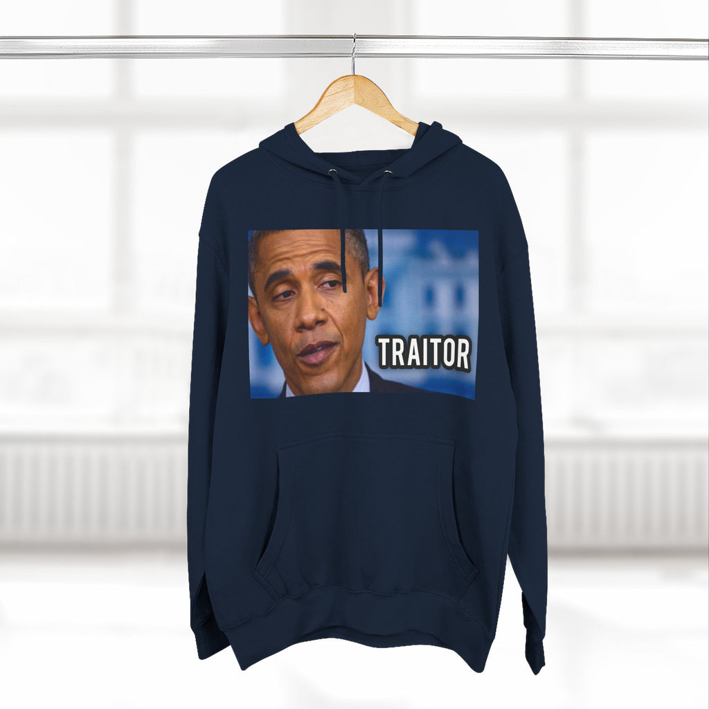 The SCIF "Presidential Traitor Meme" Fleece Hoodie, Back "Money On Pallets Meme."