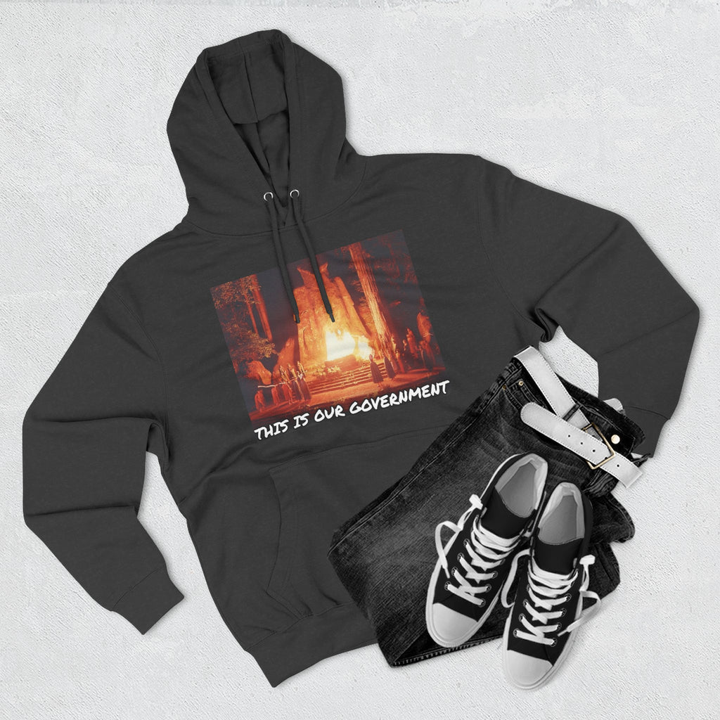 The SCIF Moloch Bohemian Grove "This Is Our Government," Hoodie, Back Quote "Truth Is the Most Effective Weapon..."