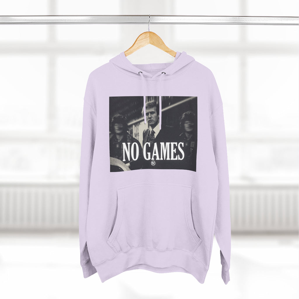 The SCIF "No Games" Hoodie – Vintage Noir Graphic Fleece Pullover