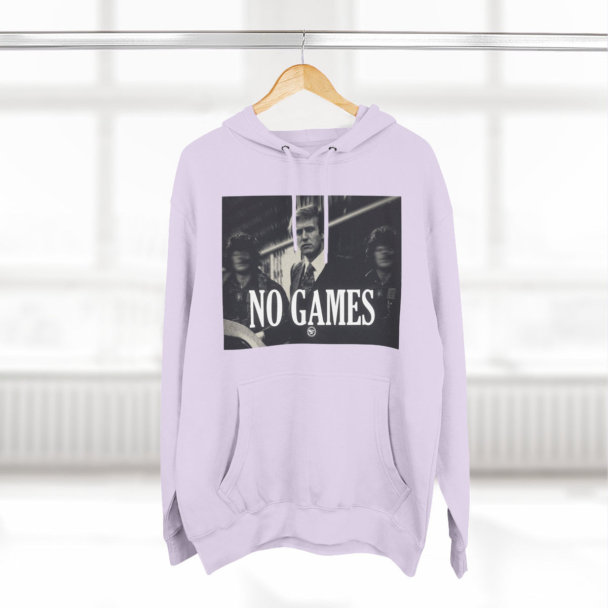 The SCIF "No Games" Hoodie – Vintage Noir Graphic Fleece Pullover
