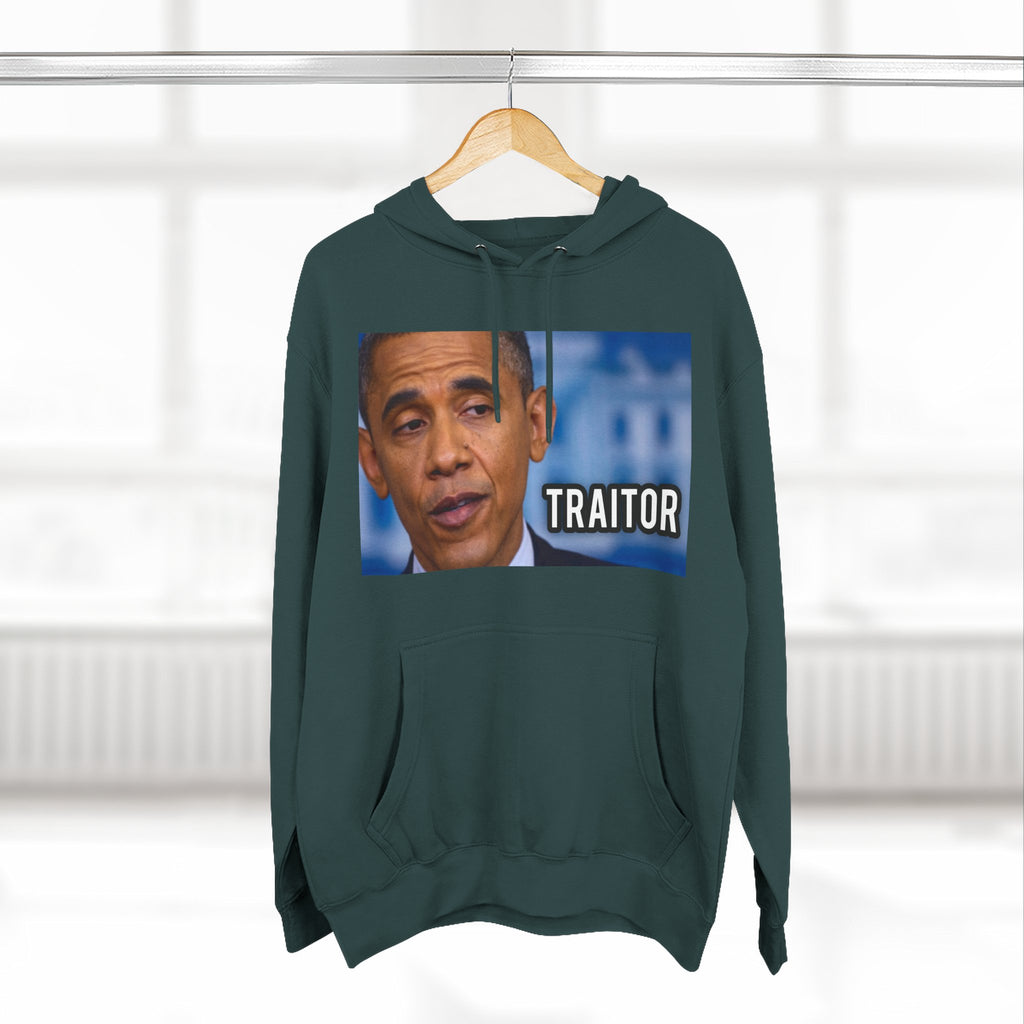 The SCIF "Presidential Traitor Meme" Fleece Hoodie, Back "Money On Pallets Meme."